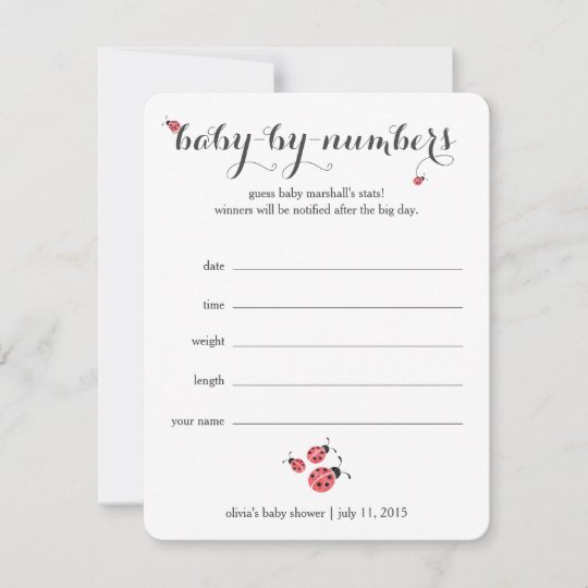 Watercolor Ladybug Baby Shower Guessing Game Zazzle Com Au