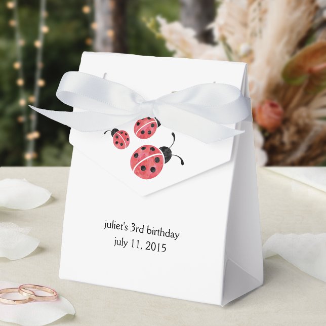 Watercolor Ladybug Birthday Party Favour Boxes (Creator Uploaded)