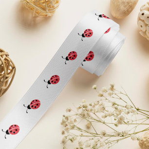 Watercolor Ladybug Grosgrain Ribbon