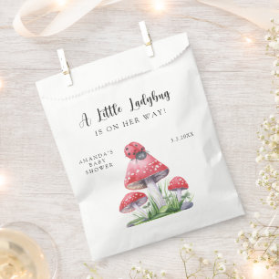 Watercolor ladybug is on her way! baby shower favour bag