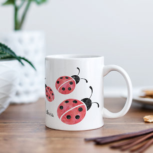 Watercolor Ladybug Mug