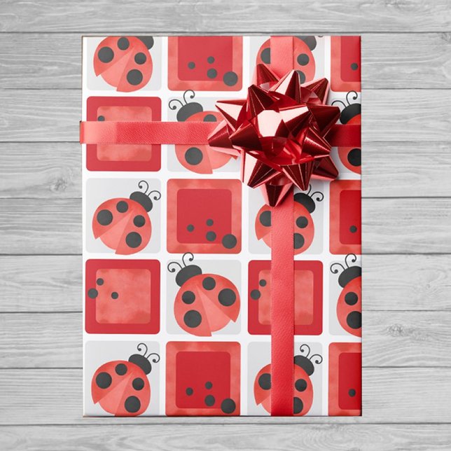 Watercolor Ladybug Party Wrapping Paper (Watercolor Ladybug Wrapping Paper)
