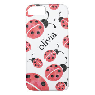 Watercolor Ladybug Personalised iPhone Case