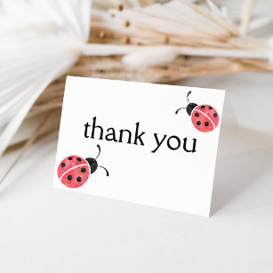 Watercolor Ladybug Thank You Cards