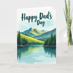 Watercolor Lake Fathers Day Card