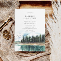 Watercolor Lakeside Elegant Bridal Shower