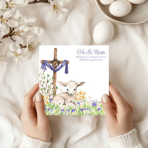 Watercolor Lamb Christian Easter  Holiday Card