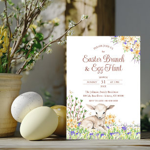 Watercolor Lamb Easter Sunday Celebration Invitation
