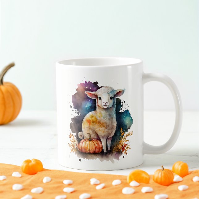 Watercolor Lamb Halloween Coffee Mug (Creator Uploaded)