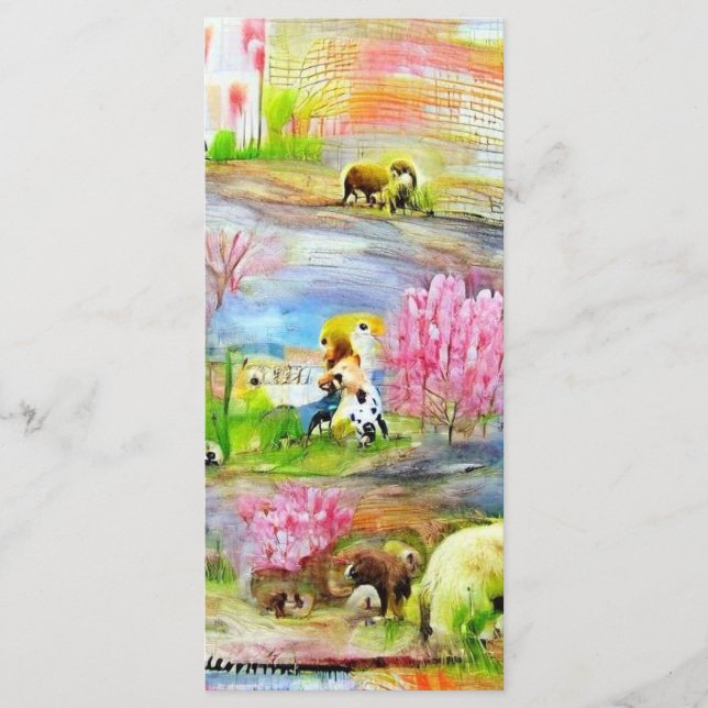Watercolor Landscape Bookmark  Menu (Front)