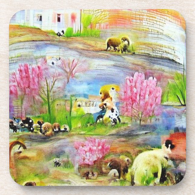 Watercolor Landscape  Coaster (Front)