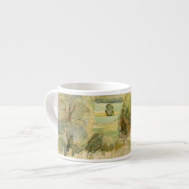 Watercolor Landscape Espresso Cup (Front Left)