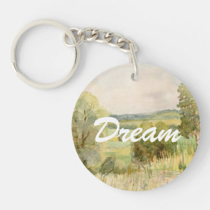 Watercolor Landscape Key Ring