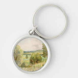 Watercolor Landscape Key Ring