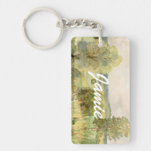 Watercolor Landscape Key Ring