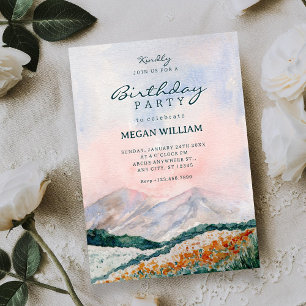 Watercolor landscape nature  invitation