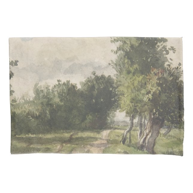 Watercolor Landscape of Path - Constant Troyon Pillowcase (Front)