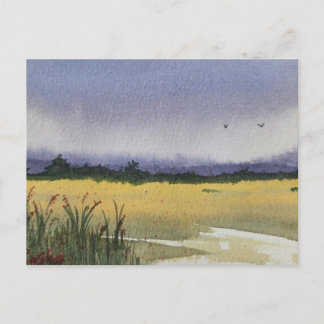 Watercolor Landscape Painting Postcard