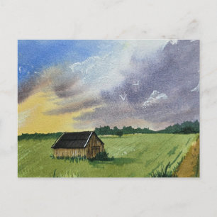 Watercolor Landscape Painting Postcard