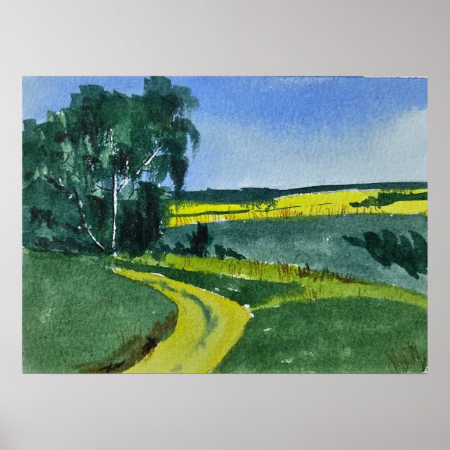 Watercolor Landscape Painting  Poster (Front)