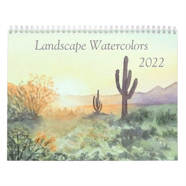 Watercolor landscape painting wall calendar (Cover)
