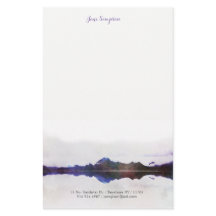 watercolor landscape personal stationary
