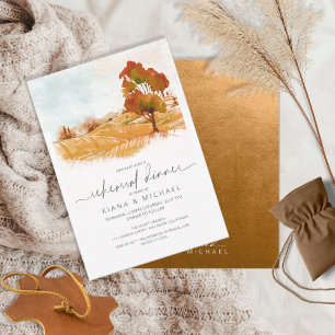 Watercolor Landscape Rehearsal Autumn Gold ID786 Invitation