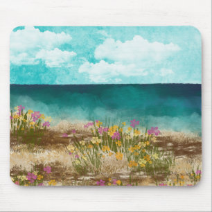 Watercolor Landscape Seaside Mousepad