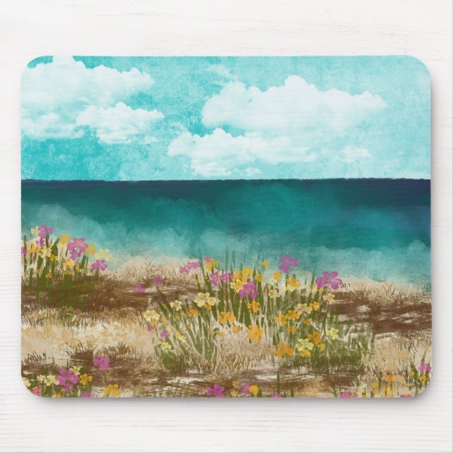 Watercolor Landscape Seaside Mousepad (Front)