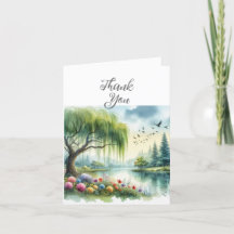 Watercolor Landscape Thank You Card