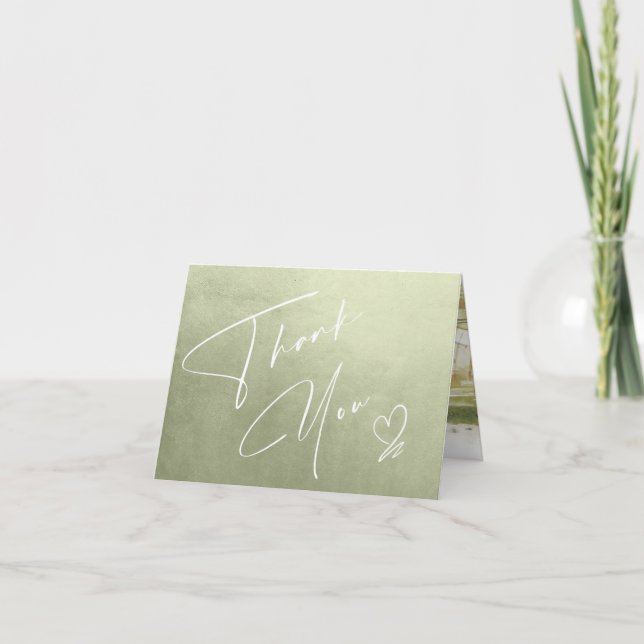 Watercolor Landscape Thank You Sage Green ID786 Card (Front)