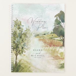 Watercolor Landscape Wedding Sage Green ID786 Planner