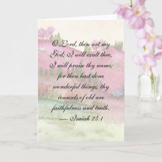 Watercolor Landscape with Bible Verse Card