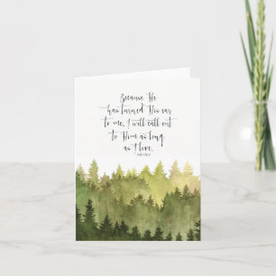 Watercolor landscape with biblical scripture card