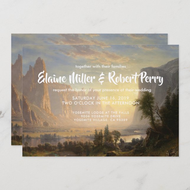 Watercolor Landscape Yosemite Wedding Invitation (Front/Back)