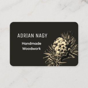 Watercolor Larch Cone Rustic Elegant Business Card