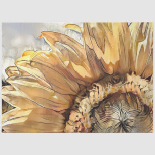 Watercolor Large Sunflower Elegant Collection Tissue Paper