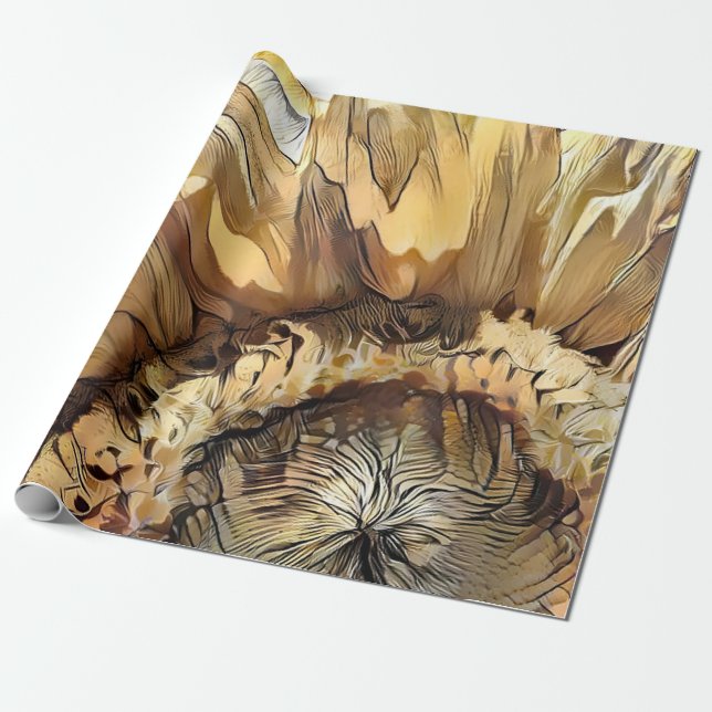 Watercolor Large Sunflower Elegant Collection Wrapping Paper (Unrolled)