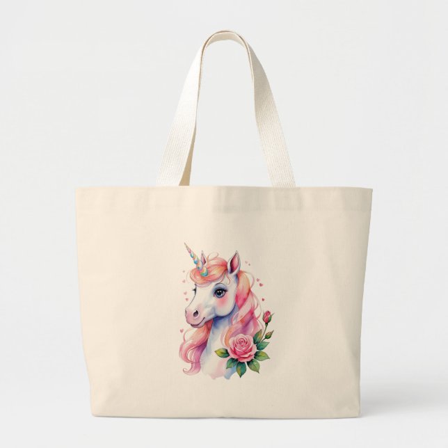 Watercolor  large tote bag (Front)