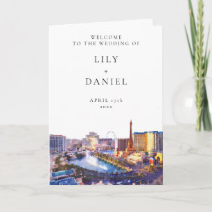 Watercolor Las Vegas Elegant Wedding Program