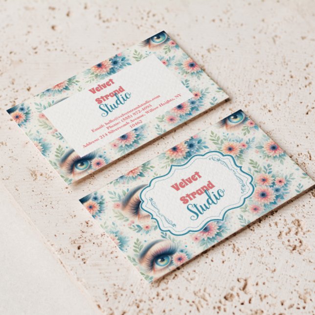 Watercolor Lash Artist Floral Beauty Business Business Card (Creator Uploaded)
