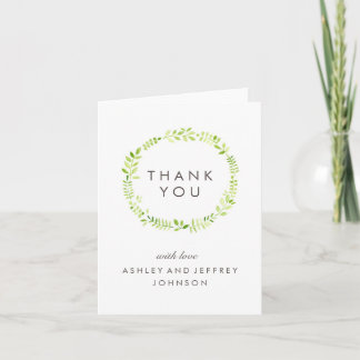 Watercolor Laurel Thank You Card