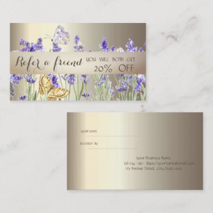 Watercolor Lavander Butterflies Referral Card