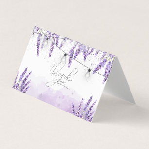 Watercolor Lavander String Lights Business Card