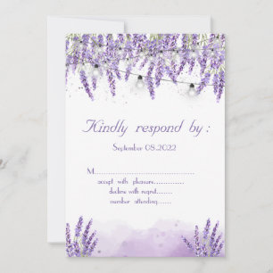 Watercolor Lavander String Lights Invitation