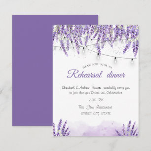 Watercolor Lavander String LightsRehearsal Dinner Invitation