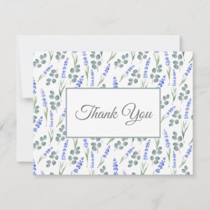 Watercolor Lavender and Eucalyptus Pattern Thank You Card