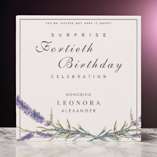Watercolor Lavender ANY Surprise Birthday Party Invitation