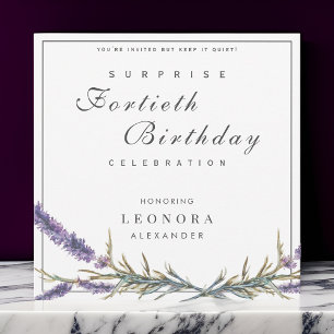 Watercolor Lavender ANY Surprise Birthday Party Invitation
