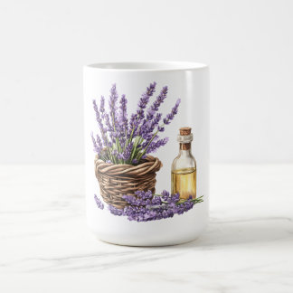 Watercolor Lavender Basket Coffee Mug